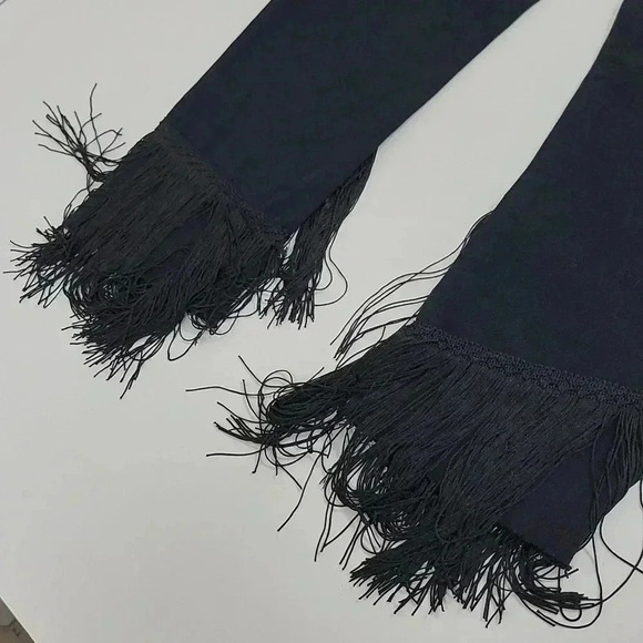 ZARA Costumized  The Vintage High Waisted Black Fringe Jeans - Picture 15 of 15